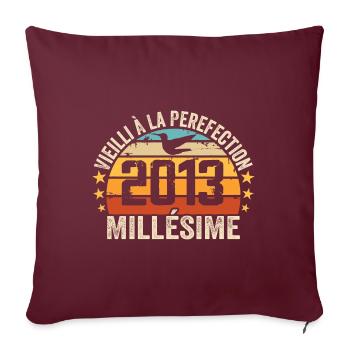Millésime 2013 Cadeau D’anniversaire Rétro 2013 - Housse de coussin décorative 45 x 45 cm - bordeaux - Devant