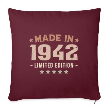 Made In 1942 Cadeau Anniversaire 1942 Vintage 1942 - Housse de coussin décorative 45 x 45 cm - bordeaux - Devant