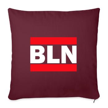 RUN BLN Berlin - Housse de coussin décorative 45 x 45 cm - bordeaux - Devant