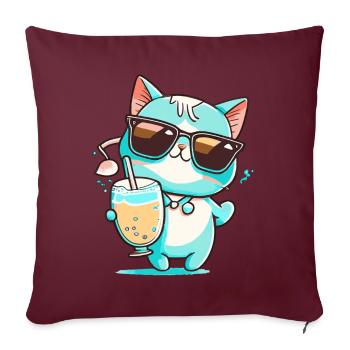 Le chat occasionnel - Housse de coussin décorative 45 x 45 cm - bordeaux - Devant