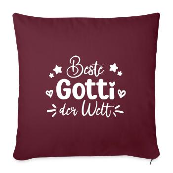 Beste Gotti Schweiz Patentante Gotti Saurus - Sofakissenbezug 45 x 45 cm - Burgunderrot - Vorne
