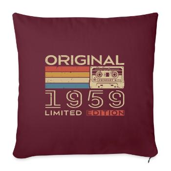 Cadeau Anniversaire 1959 Rétro 1959 - Vintage 1959 - Housse de coussin décorative 45 x 45 cm - bordeaux - Devant
