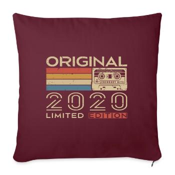 2020 Retro 2020 Geburtstagsgeschenk - Jahrgang 2020 - Sofakissenbezug 45 x 45 cm - Burgunderrot - Vorne