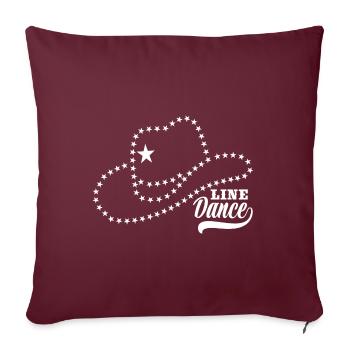 Danse en ligne Linedancing Country Fan - cadeau - Housse de coussin décorative 45 x 45 cm - bordeaux - Devant
