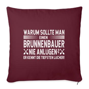 La construction connaît bien les trous les plus profonds - Housse de coussin décorative 45 x 45 cm - bordeaux - Devant