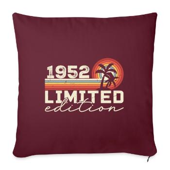 Vintage 1952 Cadeau Anniversaire 1952 Retro 1952 - Housse de coussin décorative 45 x 45 cm - bordeaux - Devant