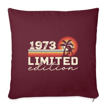 Vintage 1973 Cadeau Anniversaire 1973 Retro 1973 - Housse de coussin décorative 45 x 45 cm - bordeaux - Devant