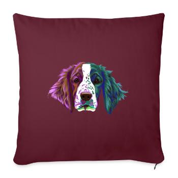 Splash Welsh Springer Spaniel chien - Housse de coussin décorative 45 x 45 cm - bordeaux - Devant