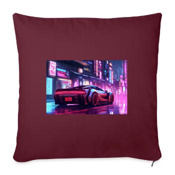 Auto Neon Stadt - Sofakissenbezug 45 x 45 cm - Burgunderrot - Vorne