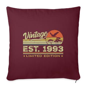 Jahrgang 1993 Genial seit 1993 Geschenk 1993 Retro - Sofakissenbezug 45 x 45 cm - Burgunderrot - Vorne