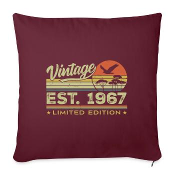Vintage 1967 Génial Depuis 1967 Cadeau 1967 Rétro - Housse de coussin décorative 45 x 45 cm - bordeaux - Devant