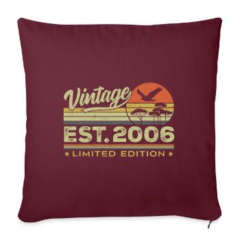 Vintage 2006 Génial Depuis 2006 Cadeau 2006 Rétro - Housse de coussin décorative 45 x 45 cm - bordeaux - Devant