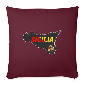 Sicilia Italia - Housse de coussin décorative 45 x 45 cm - bordeaux - Devant