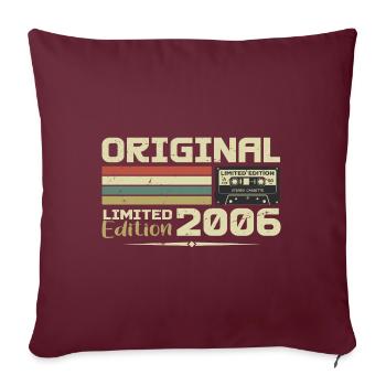 Rétro 2006 Cadeau Anniversaire Né en 2006 Original - Housse de coussin décorative 45 x 45 cm - bordeaux - Devant