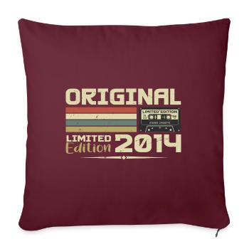 Rétro 2014 Cadeau Anniversaire Né en 2014 Original - Housse de coussin décorative 45 x 45 cm - bordeaux - Devant