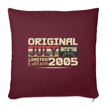 Cadeau D'anniversaire Juillet 2005 Nées en Juillet - Housse de coussin décorative 45 x 45 cm - bordeaux - Devant