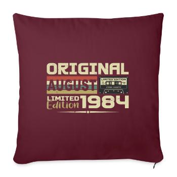 Août 1984 - Né en Août 1984 Construit en Août 1984 - Housse de coussin décorative 45 x 45 cm - bordeaux - Devant