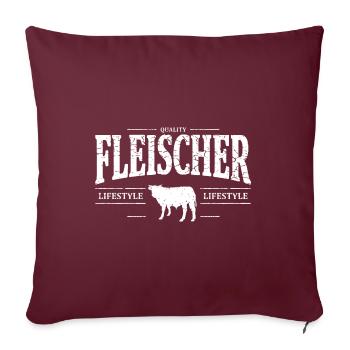 Fleischer - Sofakissenbezug 45 x 45 cm - Burgunderrot - Vorne