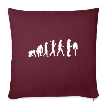 Chemise cadeau apiculteur Evolution - Housse de coussin décorative 45 x 45 cm - bordeaux - Devant