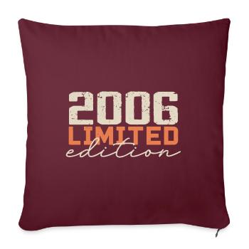 Né en 2006 | Vintage 2006 Anniversaire Rétro - Housse de coussin décorative 45 x 45 cm - bordeaux - Devant