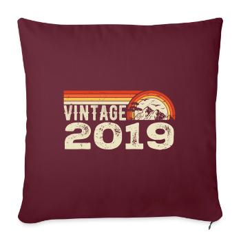 Jahrgang 2019 Retro 2019 Geburtstagsgeschenk 2019 - Sofakissenbezug 45 x 45 cm - Burgunderrot - Vorne
