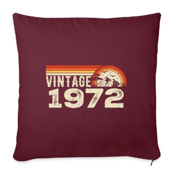 Vintage 1972 Cadeau Anniversaire 1972 Rétro 1972 - Housse de coussin décorative 45 x 45 cm - bordeaux - Devant