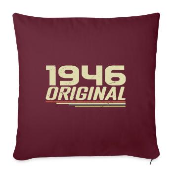 Né en 1946 Vintage 1946 Anniversaire Rétro 1946 - Housse de coussin décorative 45 x 45 cm - bordeaux - Devant
