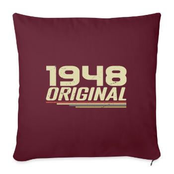 Né en 1948 Vintage 1948 Anniversaire Rétro 1948 - Housse de coussin décorative 45 x 45 cm - bordeaux - Devant