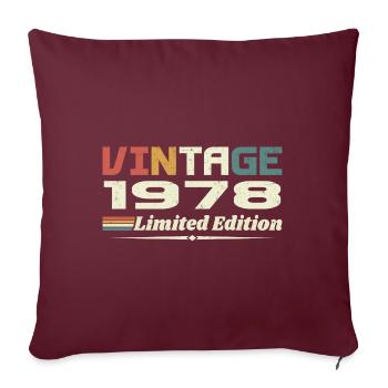 Jahrgang 1978 Geschenk 1978 Geburtstag 1978 Retro - Sofakissenbezug 45 x 45 cm - Burgunderrot - Vorne