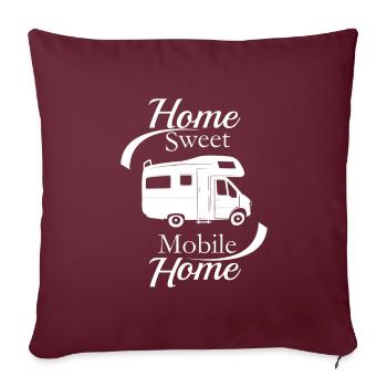 Camper Camping Shirt - Sweet Mobile Home - Housse de coussin décorative 45 x 45 cm - bordeaux - Devant