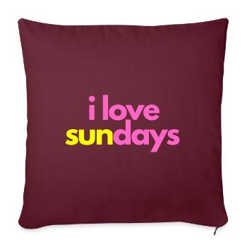 J’adore les dimanches ! - J’adore les dimanches ! - Housse de coussin décorative 45 x 45 cm - bordeaux - Devant