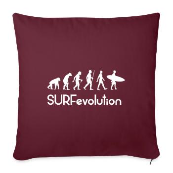 Surfevolution Silhouette Wellenreiten Surfer - Sofakissenbezug 45 x 45 cm - Burgunderrot - Vorne