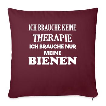 Bienen Imker Spruch Therapie - Sofakissenbezug 45 x 45 cm - Burgunderrot - Vorne