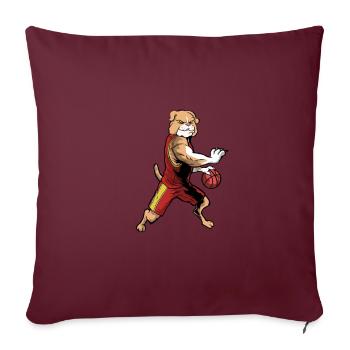 Basketball Hund Basketballer - Sofakissenbezug 45 x 45 cm - Burgunderrot - Vorne