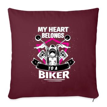 Motocycliste cadeau renard - Housse de coussin décorative 45 x 45 cm - bordeaux - Devant