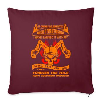 Conducteur d'excavatrice - Housse de coussin décorative 45 x 45 cm - bordeaux - Devant