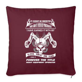 Pelle de conducteur d'excavatrice - Housse de coussin décorative 45 x 45 cm - bordeaux - Devant