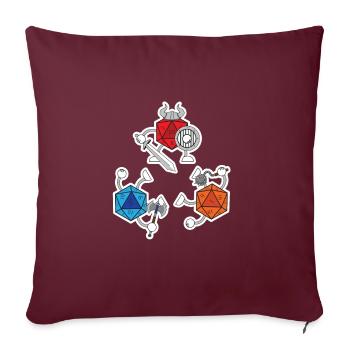 Würfel Würfelspiel Spieleabend - Sofakissenbezug 45 x 45 cm - Burgunderrot - Vorne