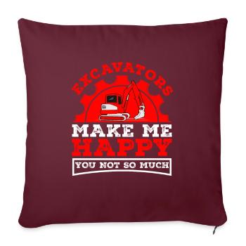 Les dragues de pelle me font plaisir en disant - Housse de coussin décorative 45 x 45 cm - bordeaux - Devant