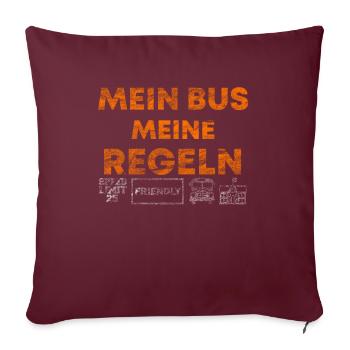 Conducteur de bus - Housse de coussin décorative 45 x 45 cm - bordeaux - Devant