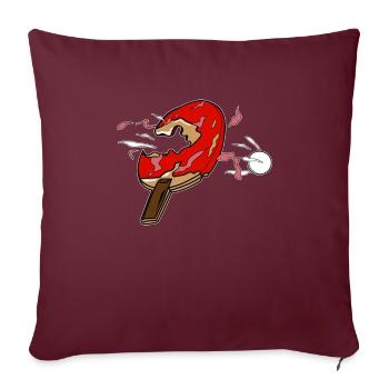 Joueur de tennis de table - Housse de coussin décorative 45 x 45 cm - bordeaux - Devant