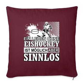 Hockey sur glace - Housse de coussin décorative 45 x 45 cm - bordeaux - Devant