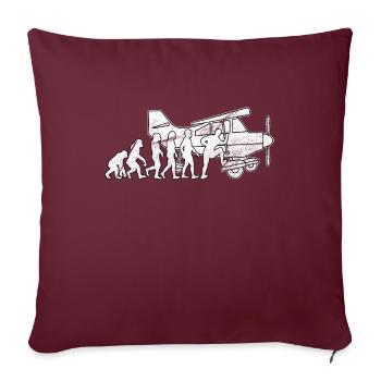 Avion pilote - Housse de coussin décorative 45 x 45 cm - bordeaux - Devant