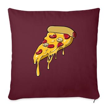 Pizza Liebe Pizzastück - Sofakissenbezug 45 x 45 cm - Burgunderrot - Vorne