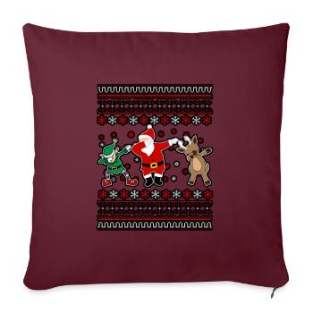 Noël moche Noël Père Noël - Housse de coussin décorative 45 x 45 cm - bordeaux - Devant