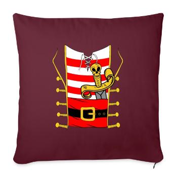 Costume de pirate haloween - Housse de coussin décorative 45 x 45 cm - bordeaux - Devant