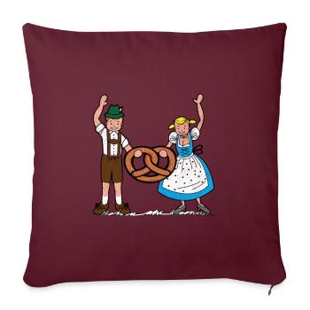 Bretzel d' - Housse de coussin décorative 45 x 45 cm - bordeaux - Devant
