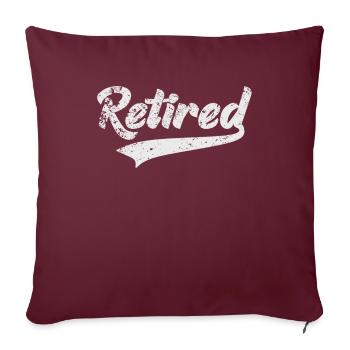 Retired Rente - Sofakissenbezug 45 x 45 cm - Burgunderrot - Vorne