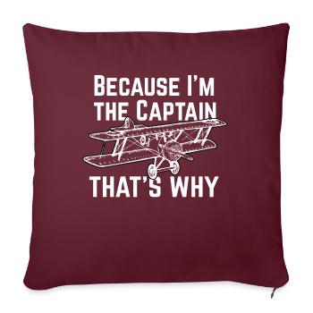 Cadeau avion pilote - Housse de coussin décorative 45 x 45 cm - bordeaux - Devant
