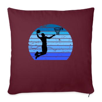 basket-ball - Housse de coussin décorative 45 x 45 cm - bordeaux - Devant